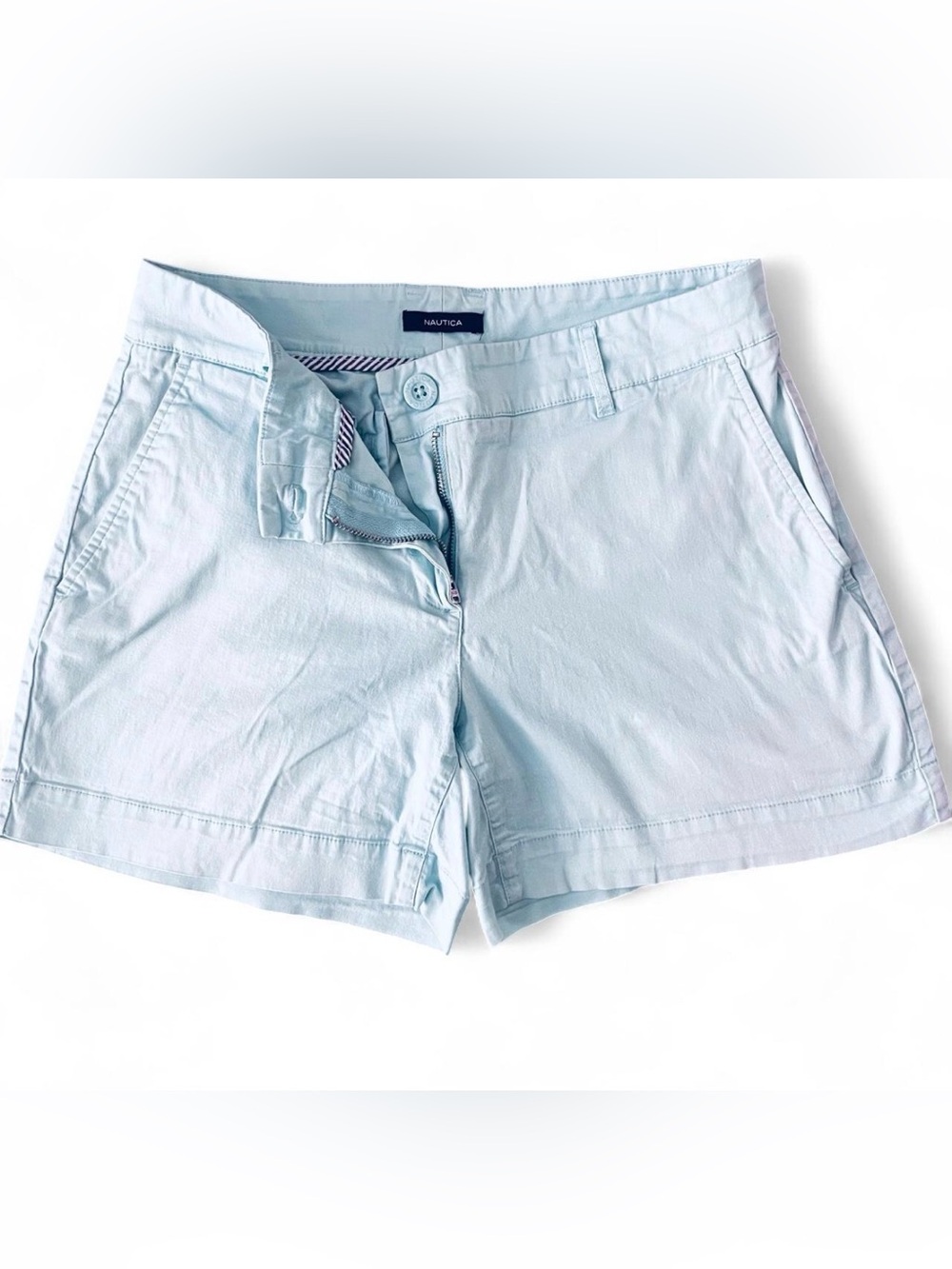 Nautica Pale Blue Women's Chino Bermuda Shorts